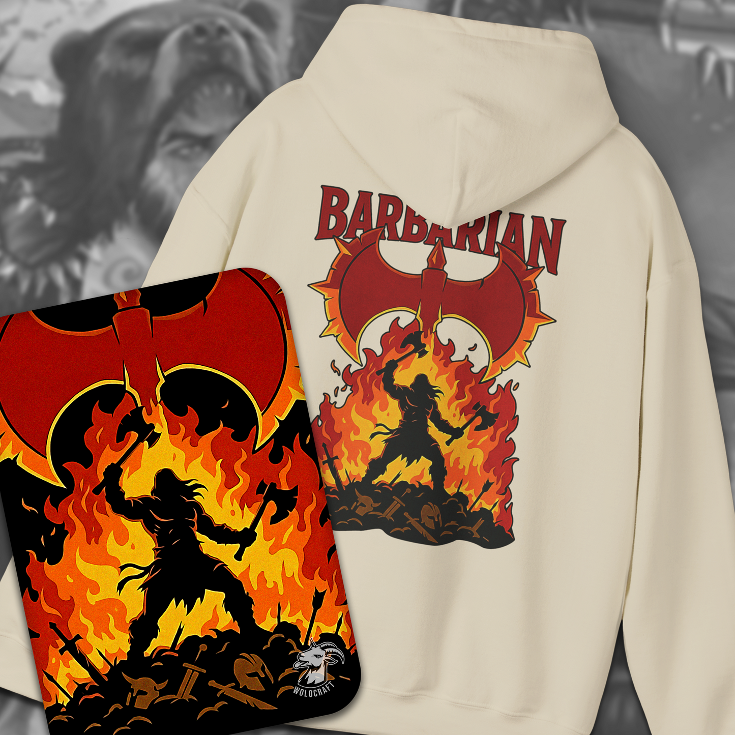 "Barbarian" D&D Hoodie