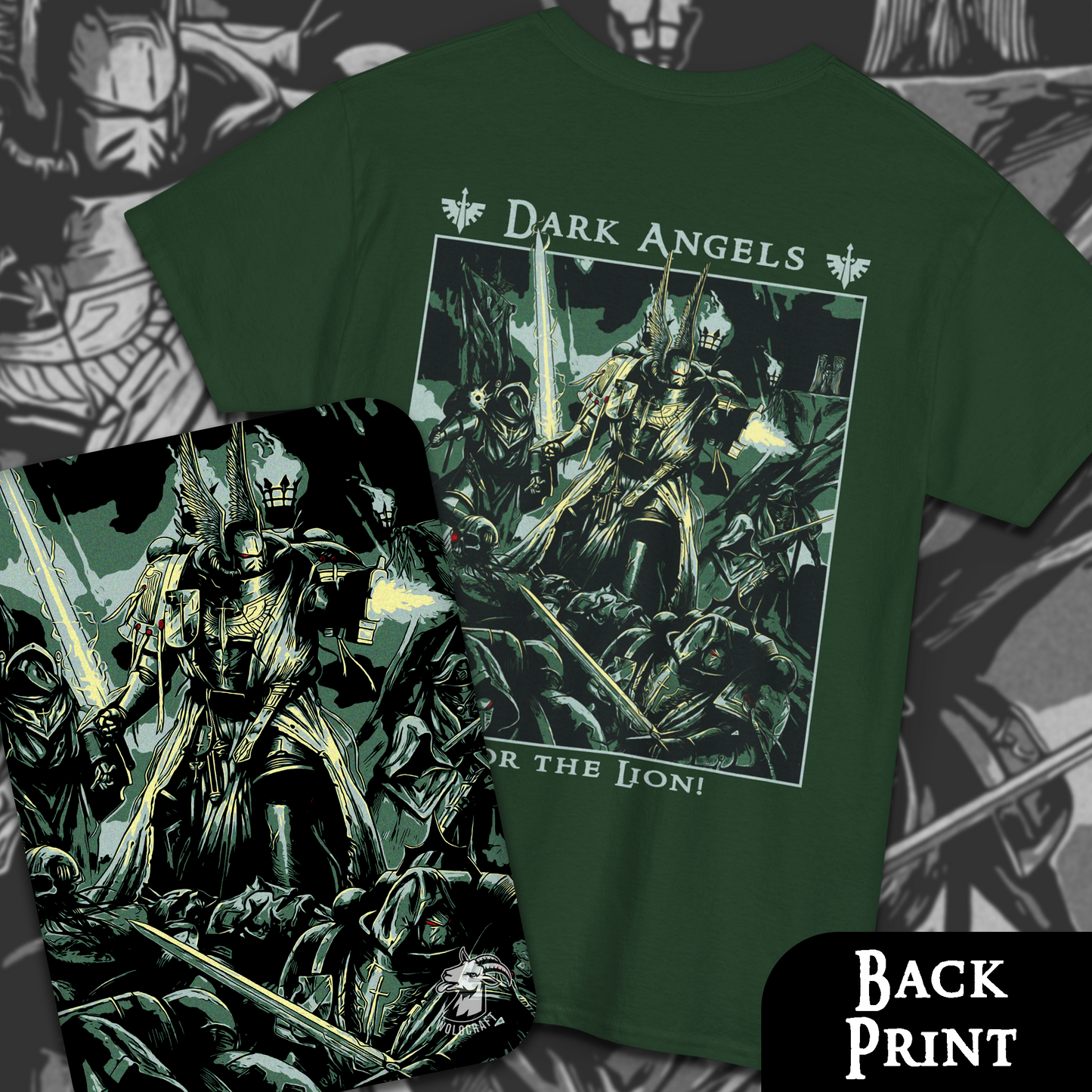 Dark Angels - For The Lion | Back Print T-Shirt