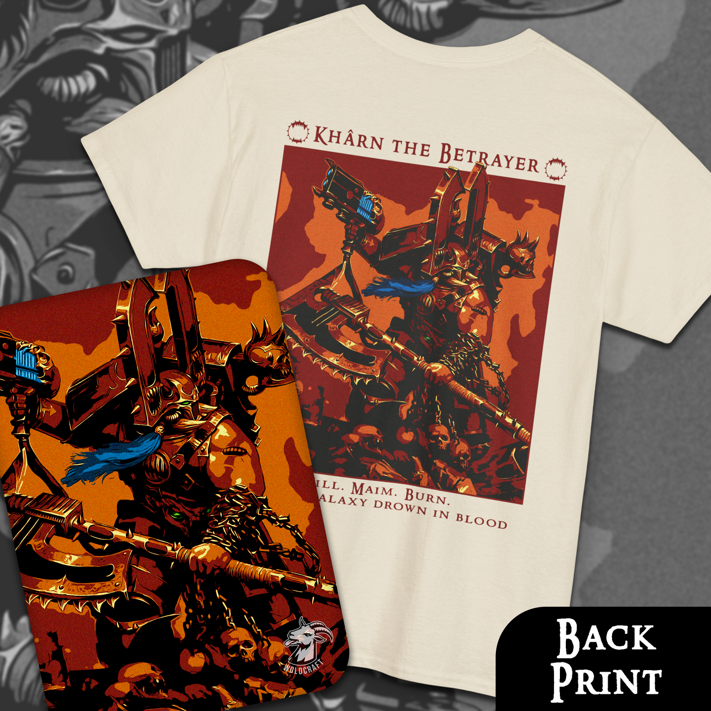 Kharn The Betrayer | Back Print T-Shirt