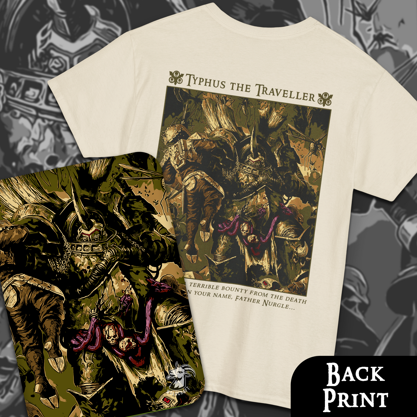 Typhus The Traveller - Death Guard | Back Print T-Shirt