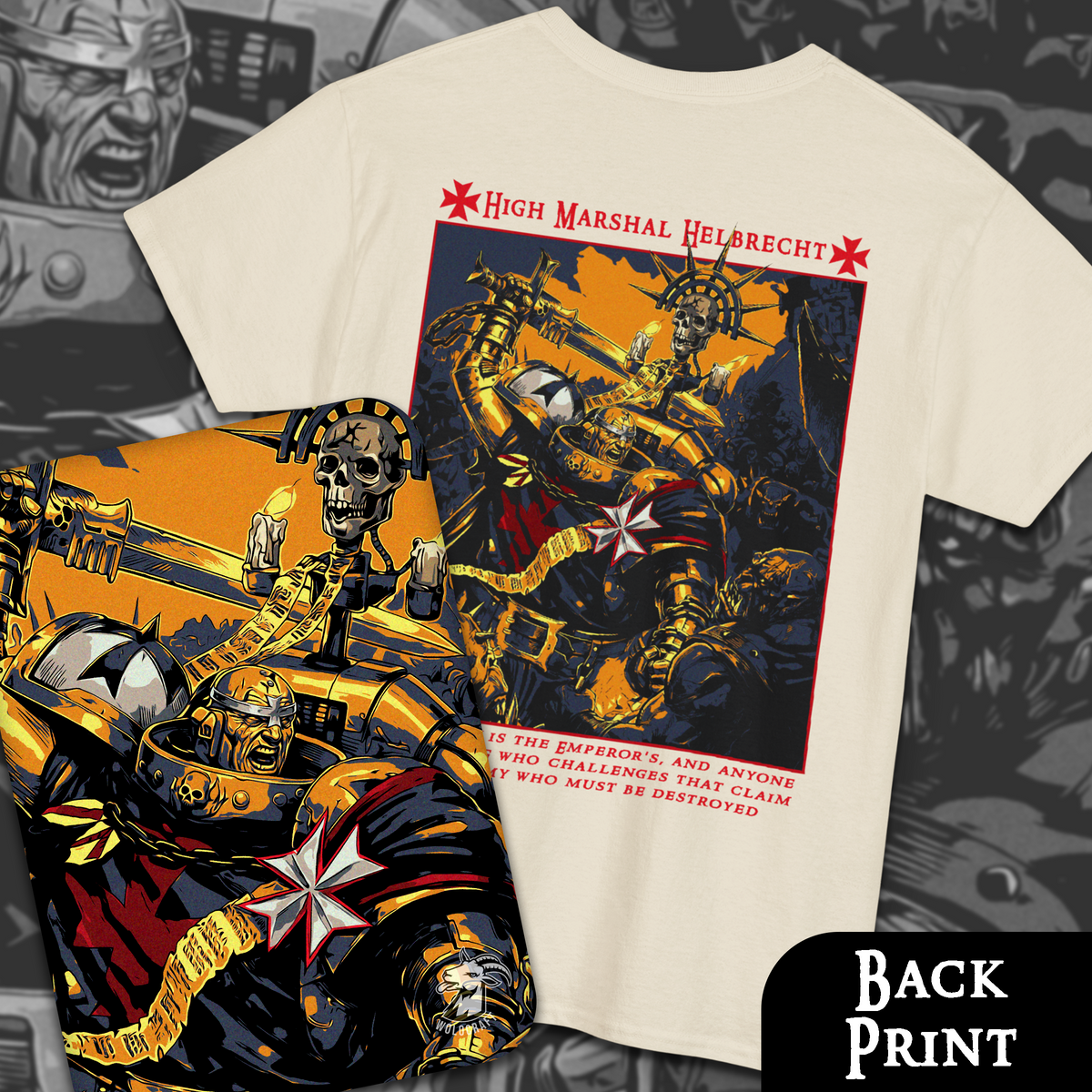 High Marshal Helbrecht - Black Templars | Back Print T-Shirt