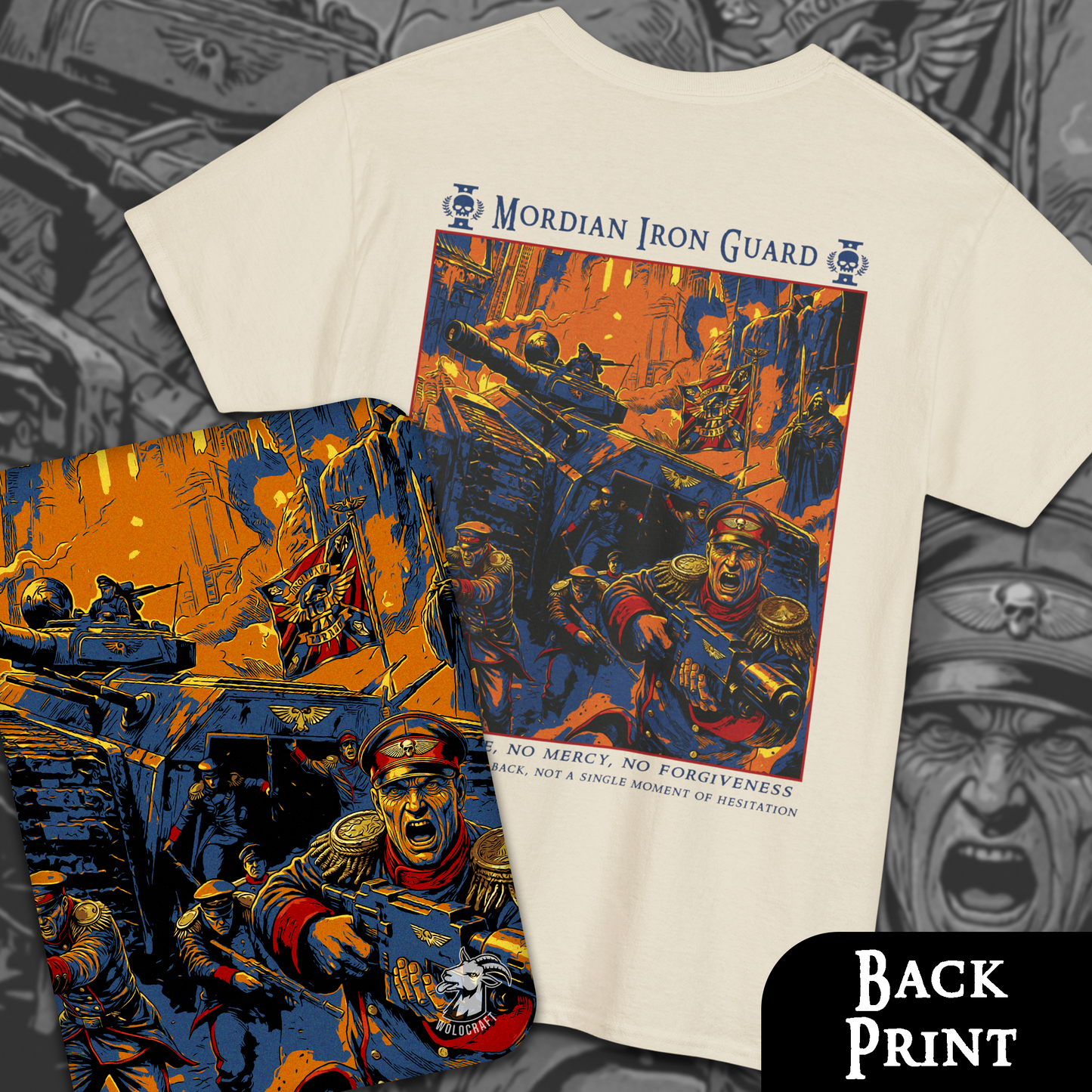 Mordian Iron Guard | Back Print T-Shirt
