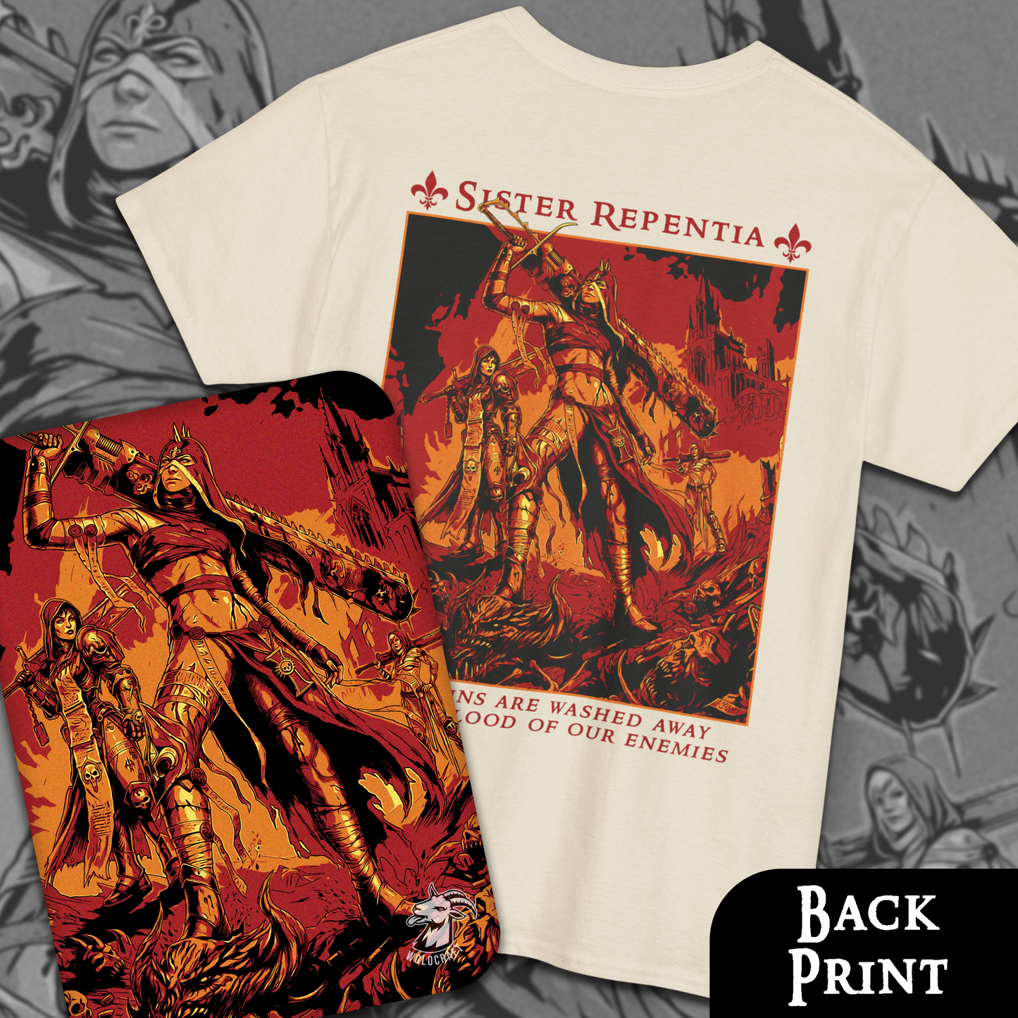Sister Repentia - Adepta Sororitas | Back Print T-Shirt