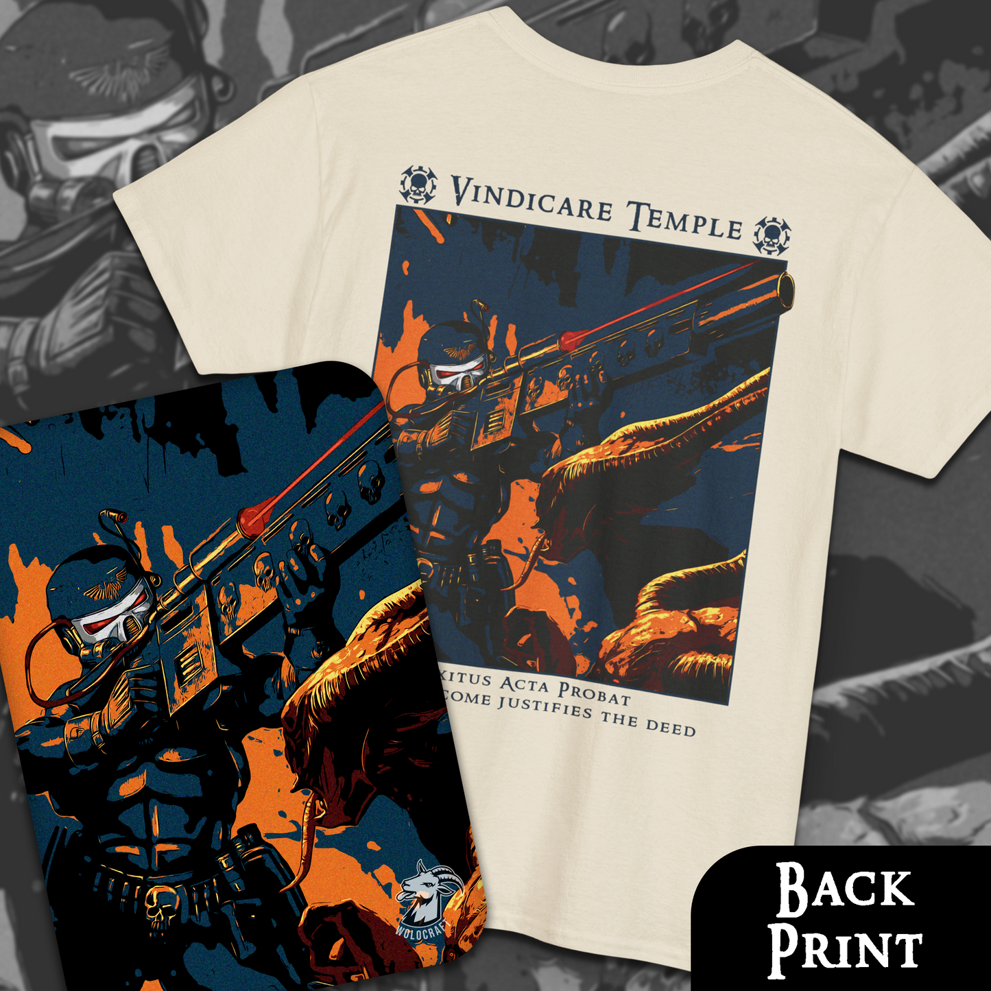 Vindicare Temple - Officio Assassinorum | Back Print T-Shirt