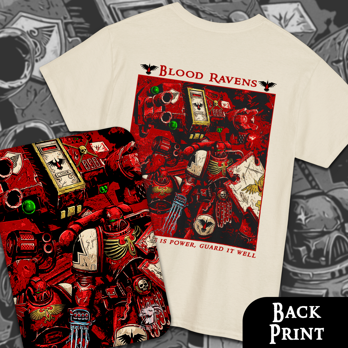 Blood Ravens - Knowledge is Power | Back Print T-Shirt