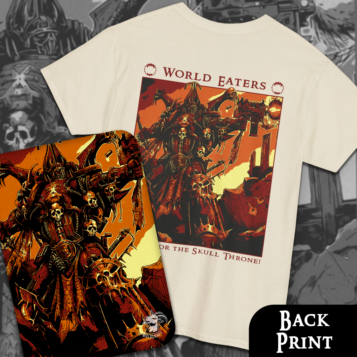 World Eaters - Skull Throne | Back Print T-Shirt