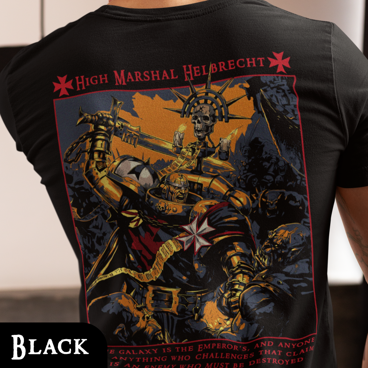 High Marshal Helbrecht - Black Templars | Back Print T-Shirt