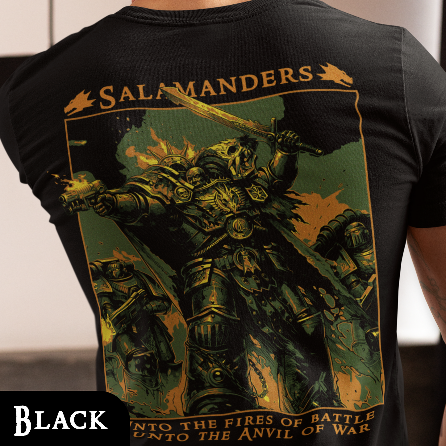Salamanders - Unto The Anvil of War | Back Print T-Shirt