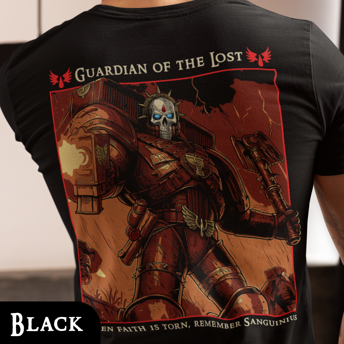 Chaplain Lemartes - Blood Angels | Back Print T-Shirt