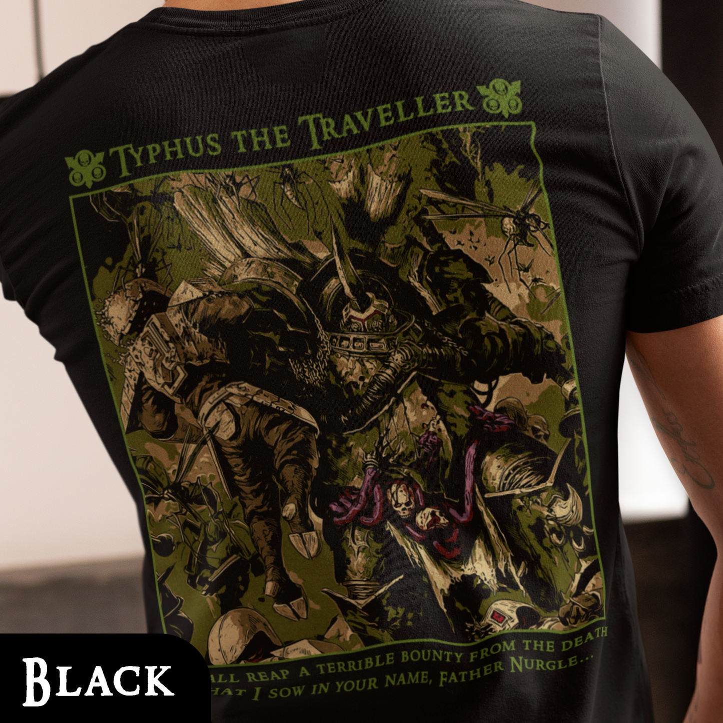 Typhus The Traveller - Death Guard | Back Print T-Shirt