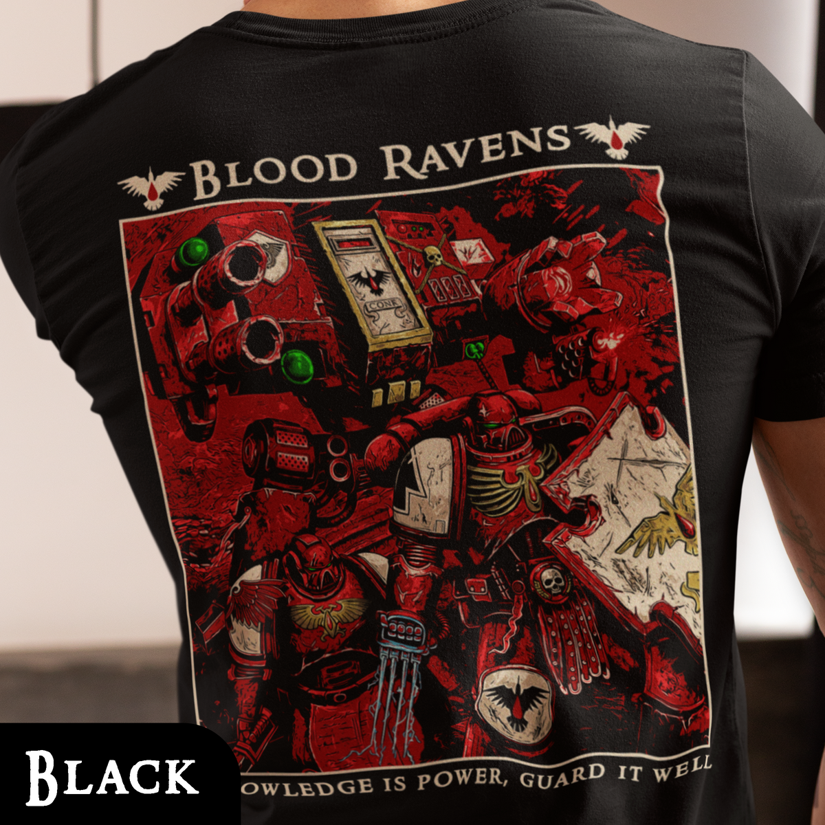 Blood Ravens - Knowledge is Power | Back Print T-Shirt