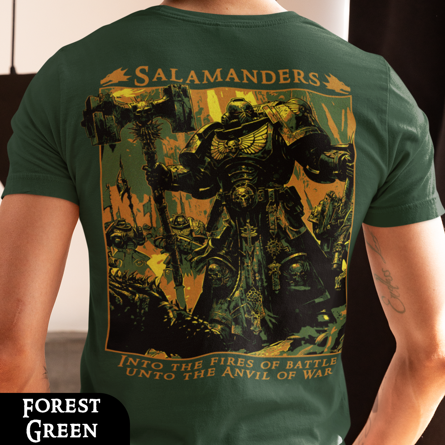 Salamanders - Into The Fires Of Battle | Back Print T-Shirt