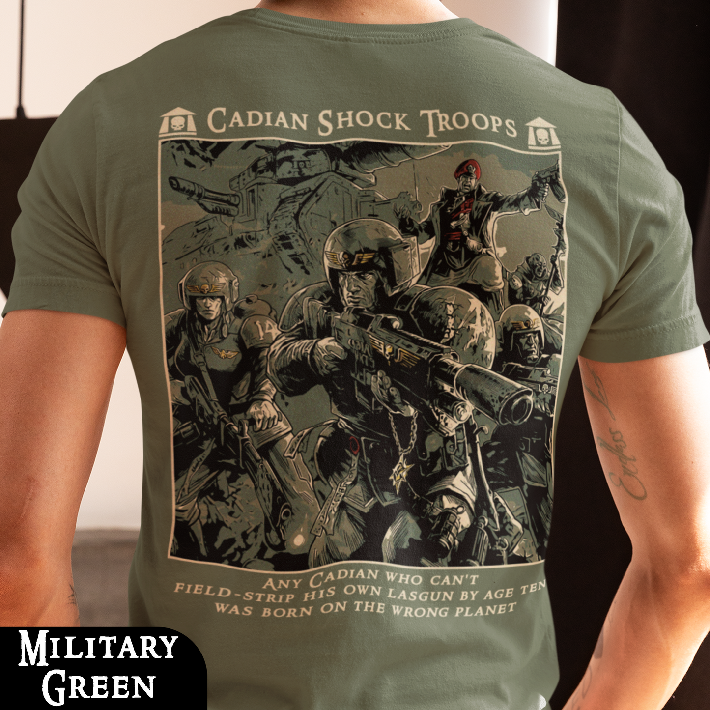 Cadian Shock Troops - Astra Militarum | Back Print T-Shirt