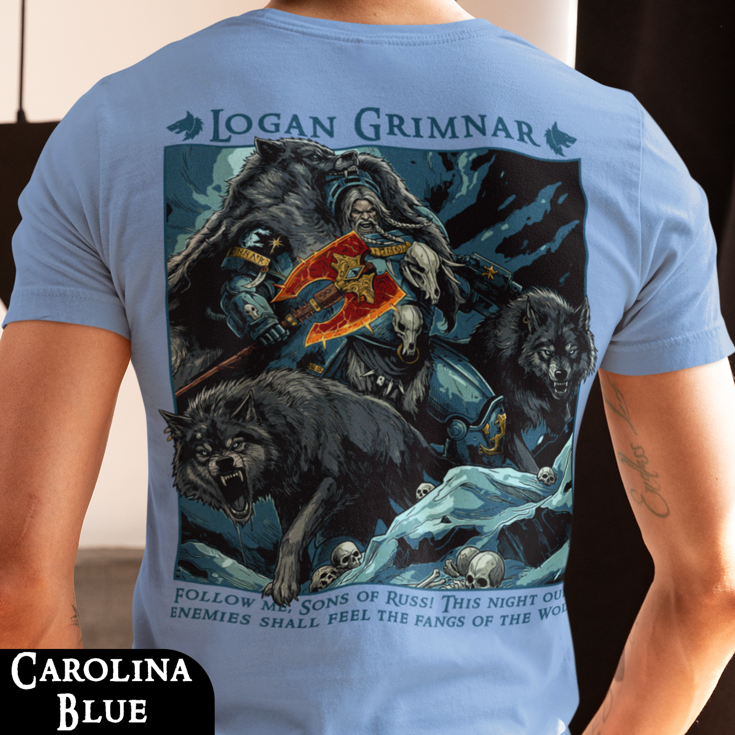 Logan Grimnar - Space Wolves | Back Print T-Shirt