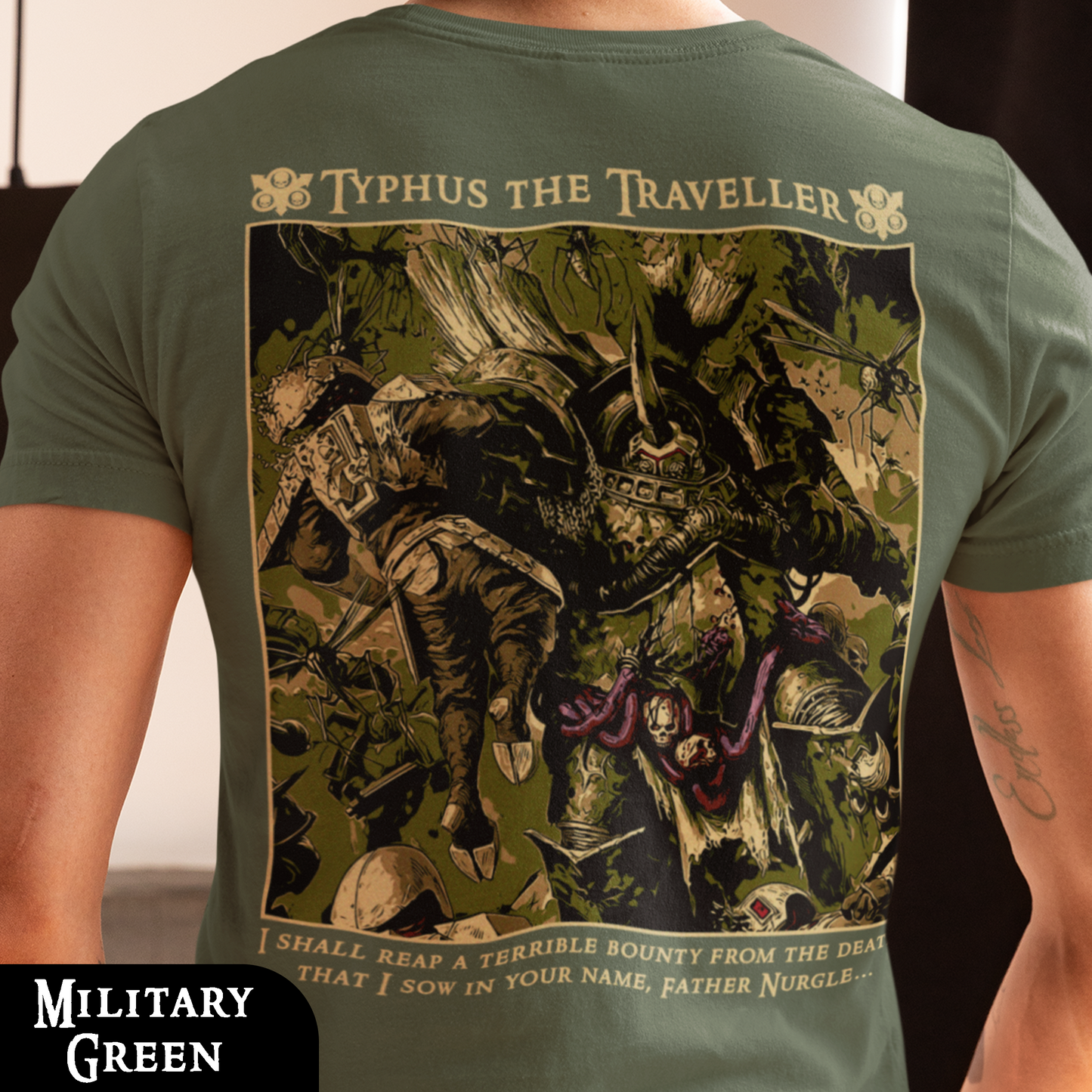 Typhus The Traveller - Death Guard | Back Print T-Shirt