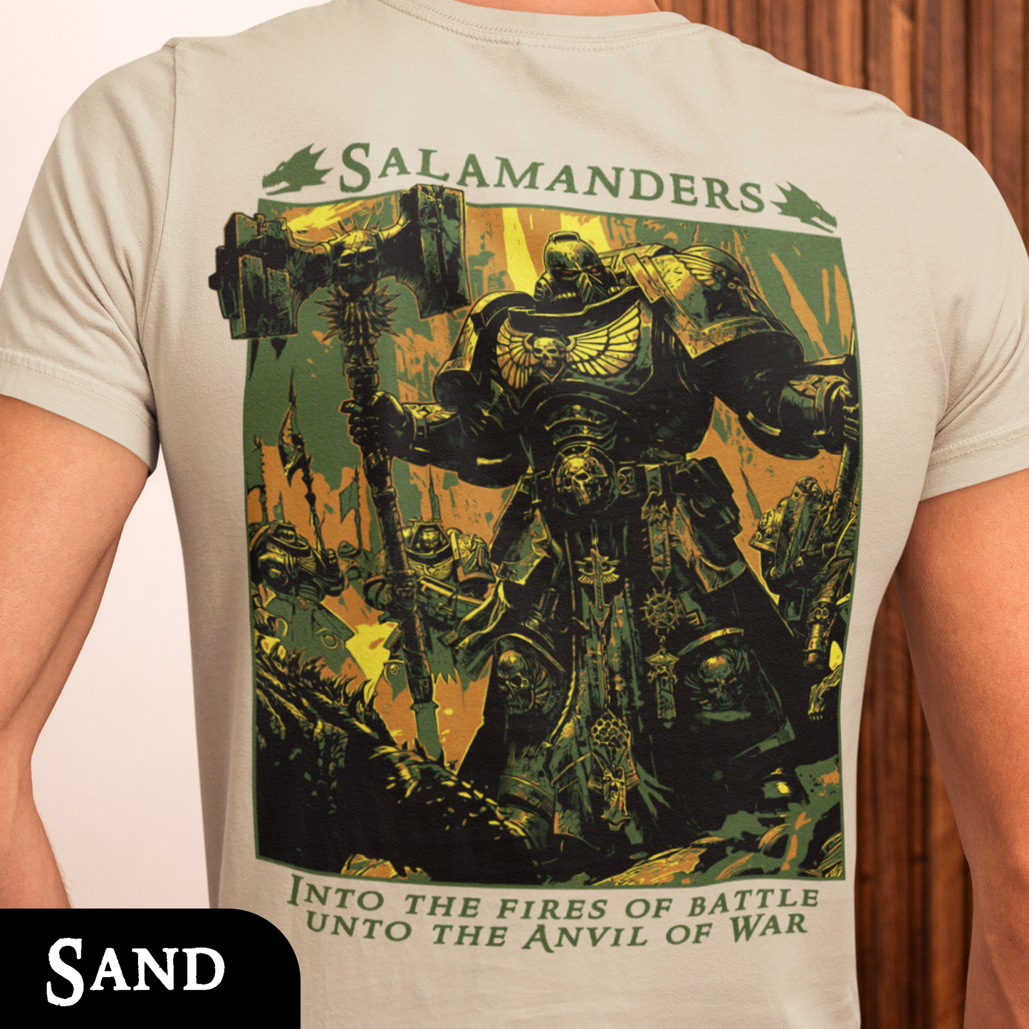Salamanders - Into The Fires Of Battle | Back Print T-Shirt