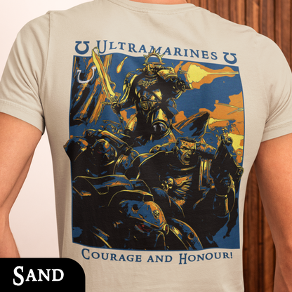 Ultramarines - Courage And Honour | Back Print T-Shirt