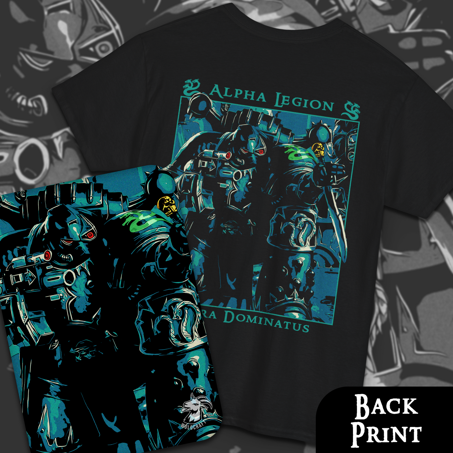 Alpha Legion - Hydra Dominatus | Back Print T-Shirt