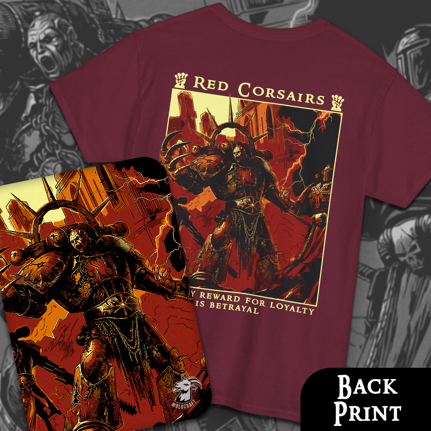 Red Corsairs Warhammer 40k | Back Print T-Shirt