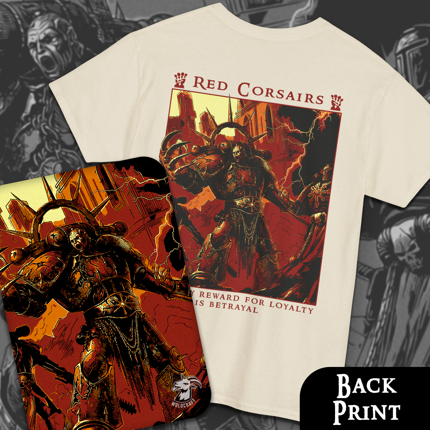 Red Corsairs Warhammer 40k | Back Print T-Shirt