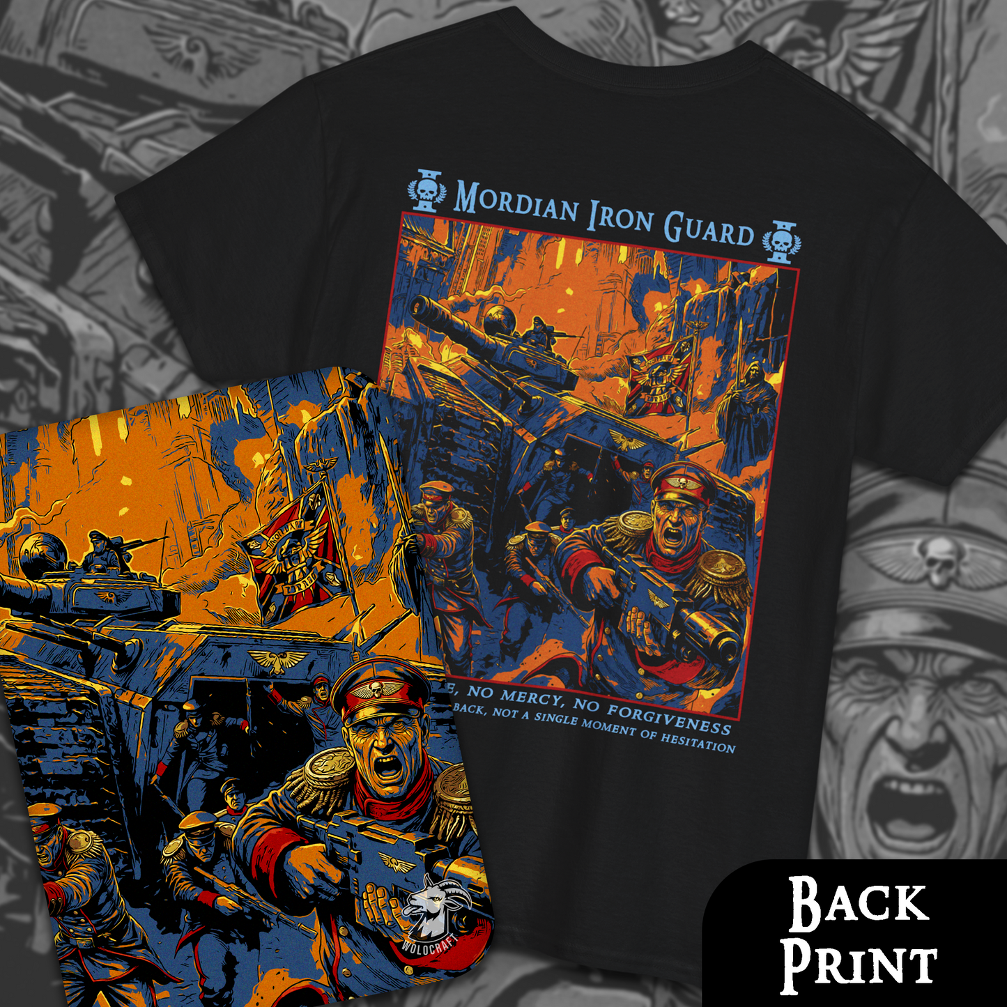 Mordian Iron Guard | Back Print T-Shirt