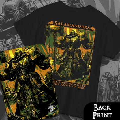 Salamanders - Into The Fires Of Battle | Back Print T-Shirt