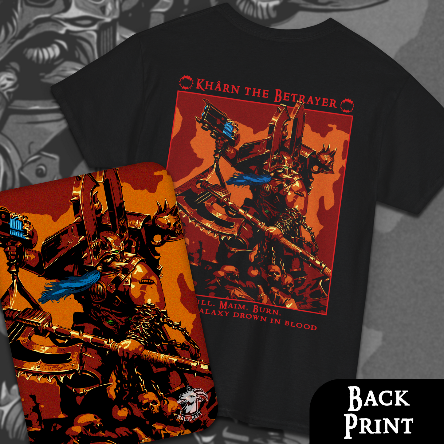 Kharn The Betrayer | Back Print T-Shirt