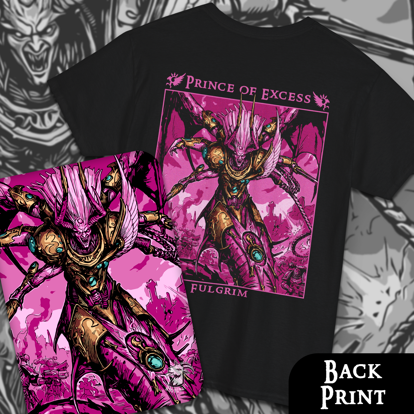 Fulgrim - Prince Of Excess | Back Print T-Shirt