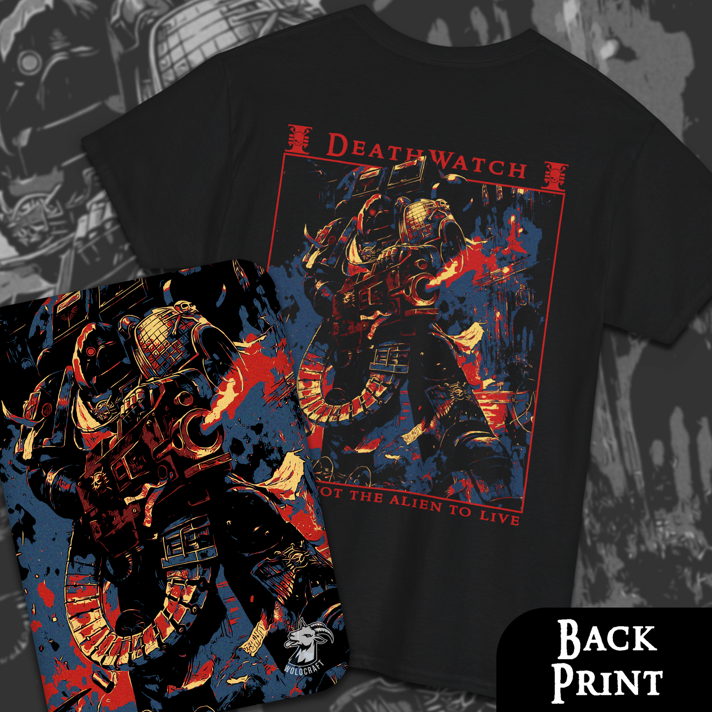 DeathWatch - Warhammer 40k | Back Print T-Shirt