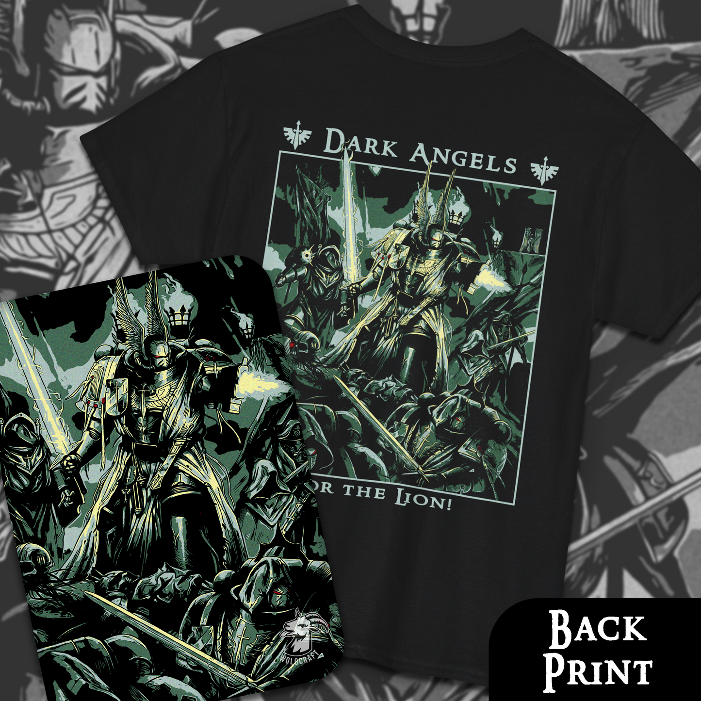 Dark Angels - For The Lion | Back Print T-Shirt