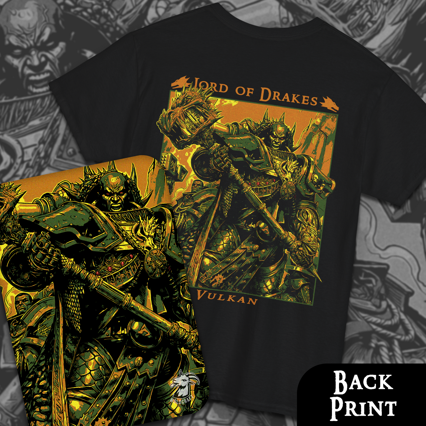 Vulkan - Lord Of Drakes | Back Print T-Shirt