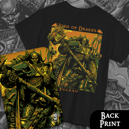 Vulkan - Lord Of Drakes | Back Print T-Shirt