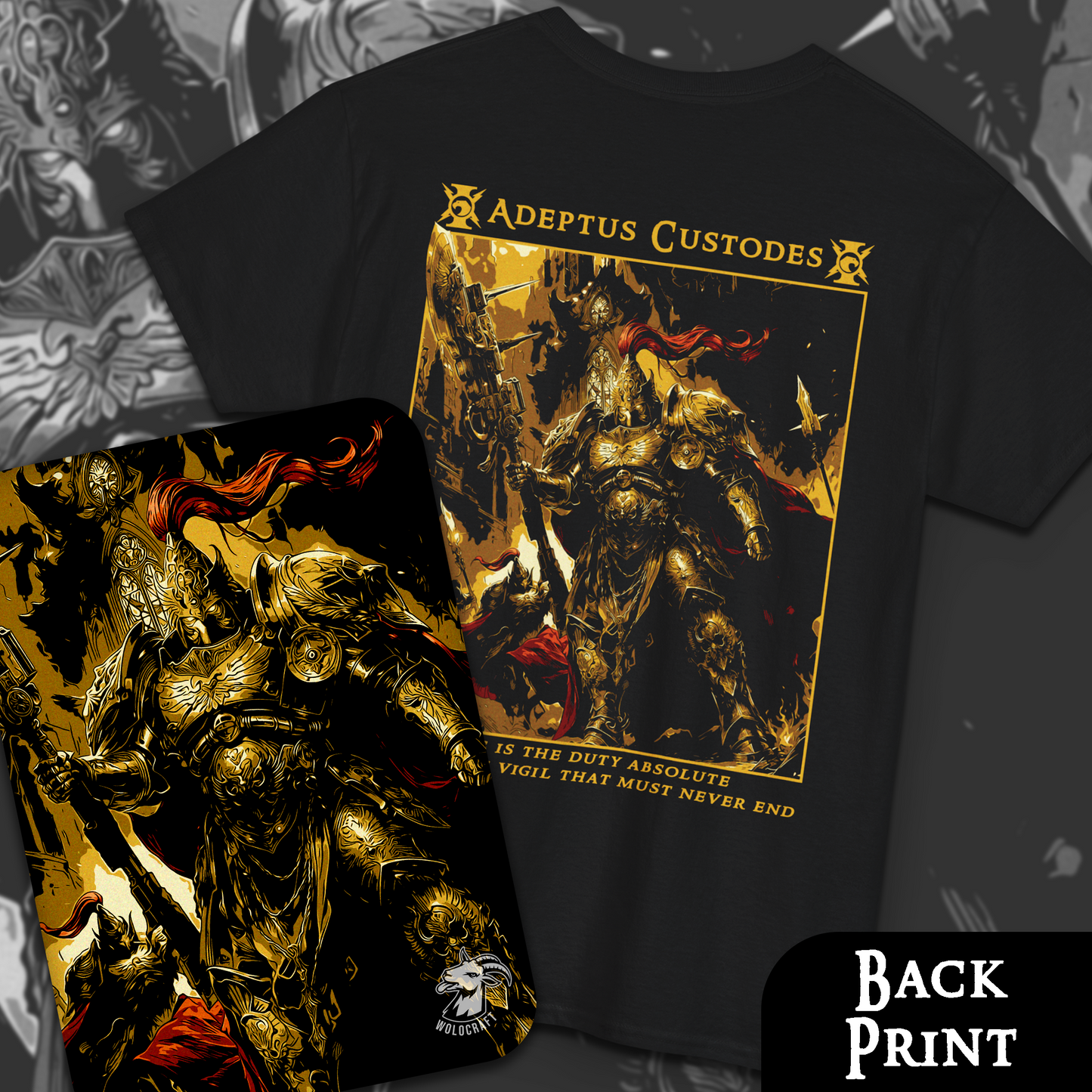 Adeptus Custodes - Warhammer40k | Back Print T-Shirt