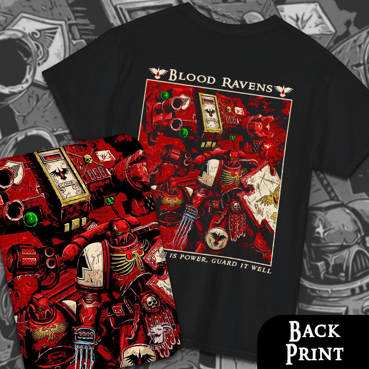 Blood Ravens - Knowledge is Power | Back Print T-Shirt