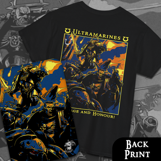 Ultramarines - Courage And Honour | Back Print T-Shirt
