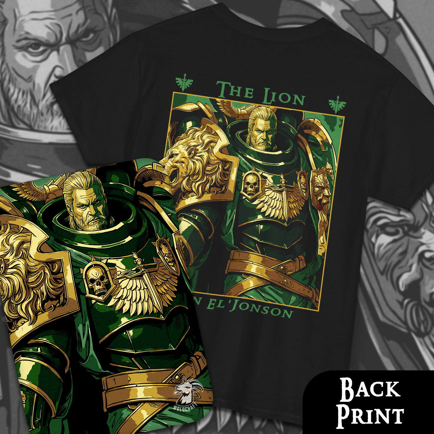 The Lion - Lion El'Jonson | Back Print T-Shirt