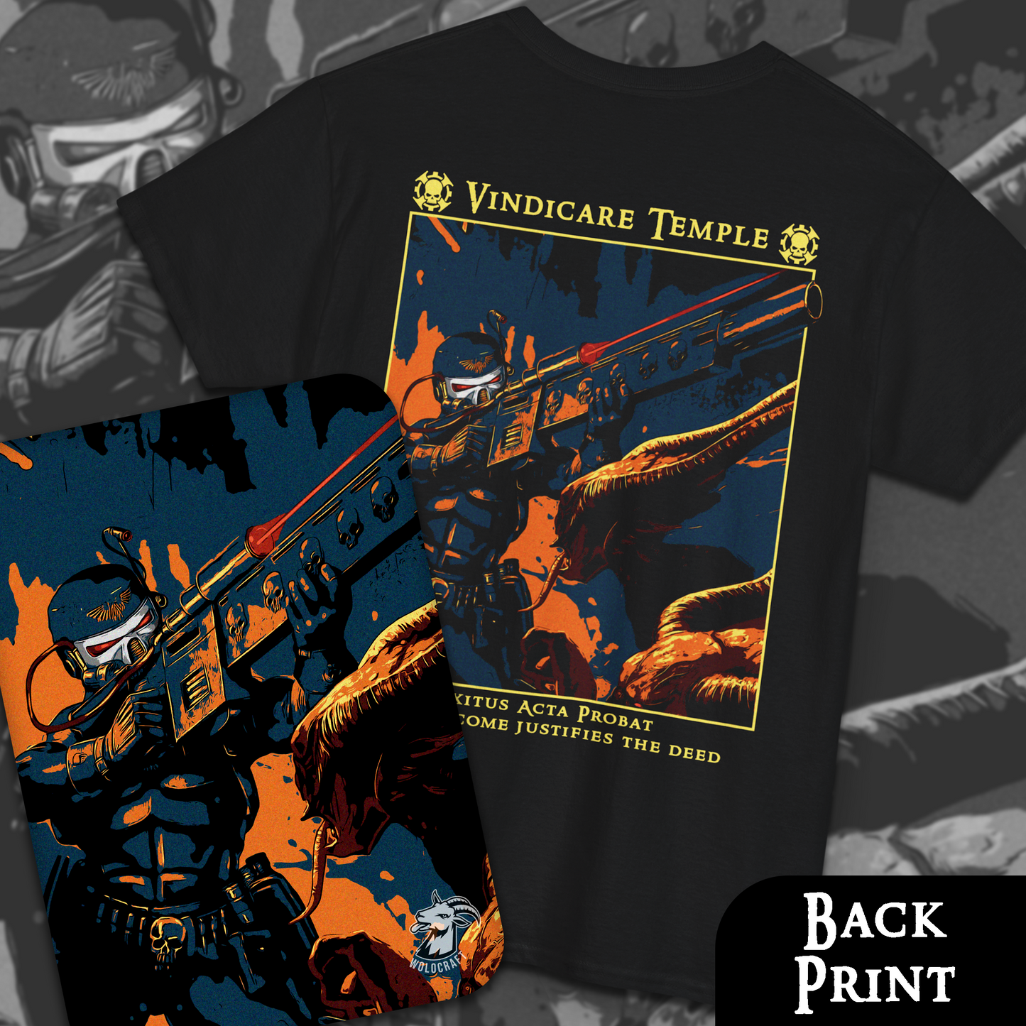 Vindicare Temple - Officio Assassinorum | Back Print T-Shirt