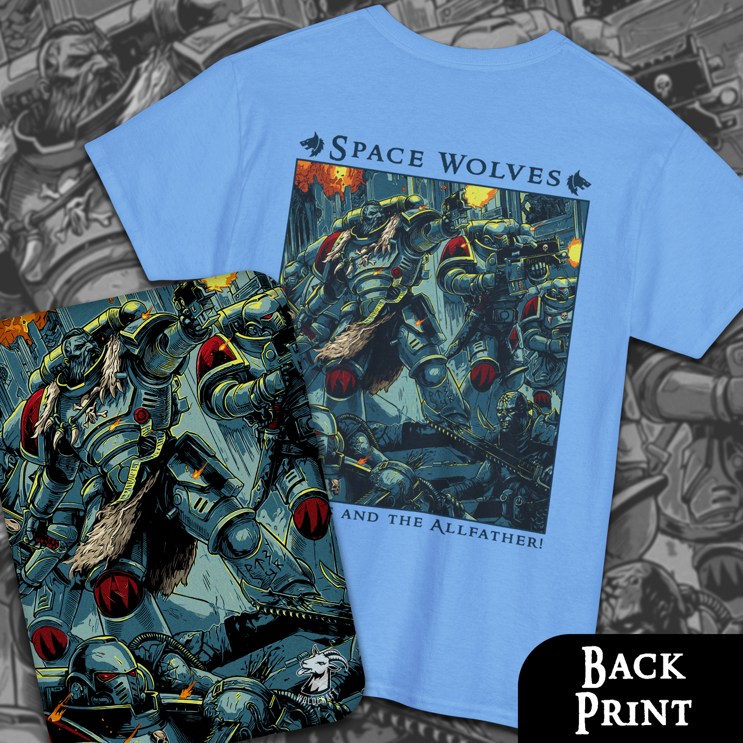 Space Wolves - For Russ | Back Print T-Shirt