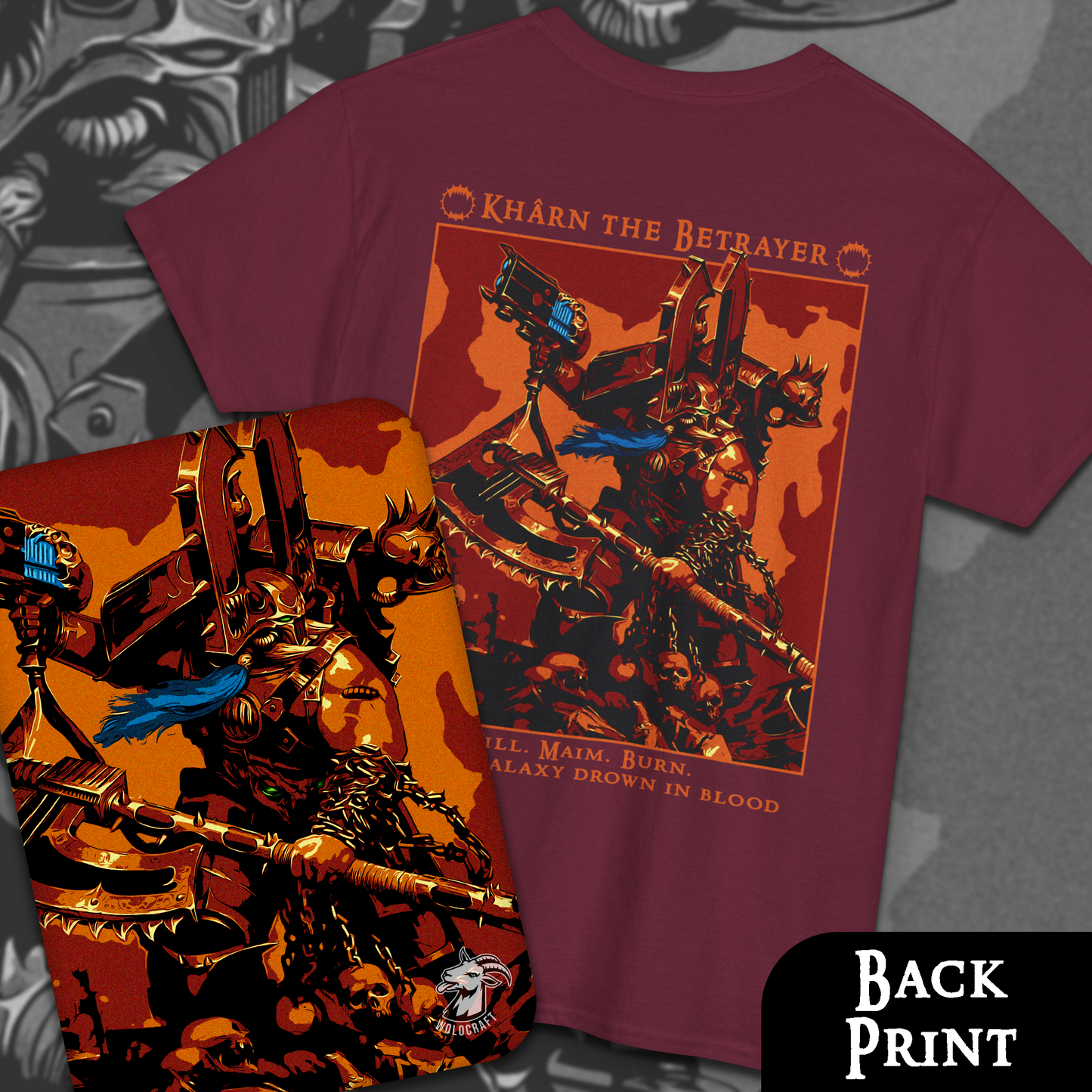 Kharn The Betrayer | Back Print T-Shirt
