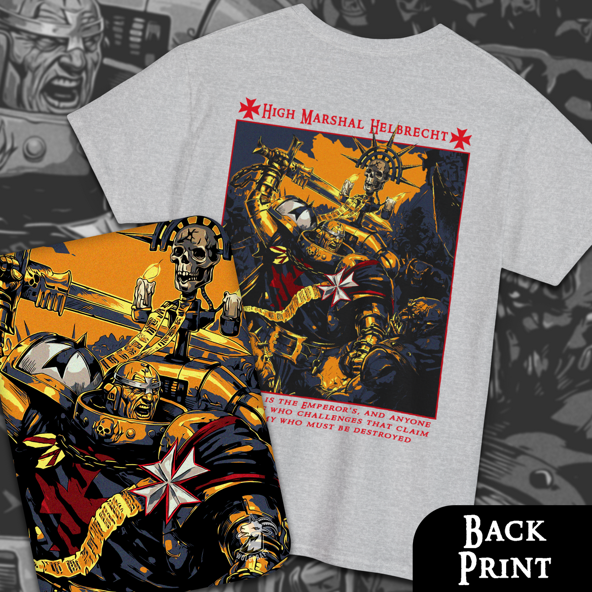 High Marshal Helbrecht - Black Templars | Back Print T-Shirt