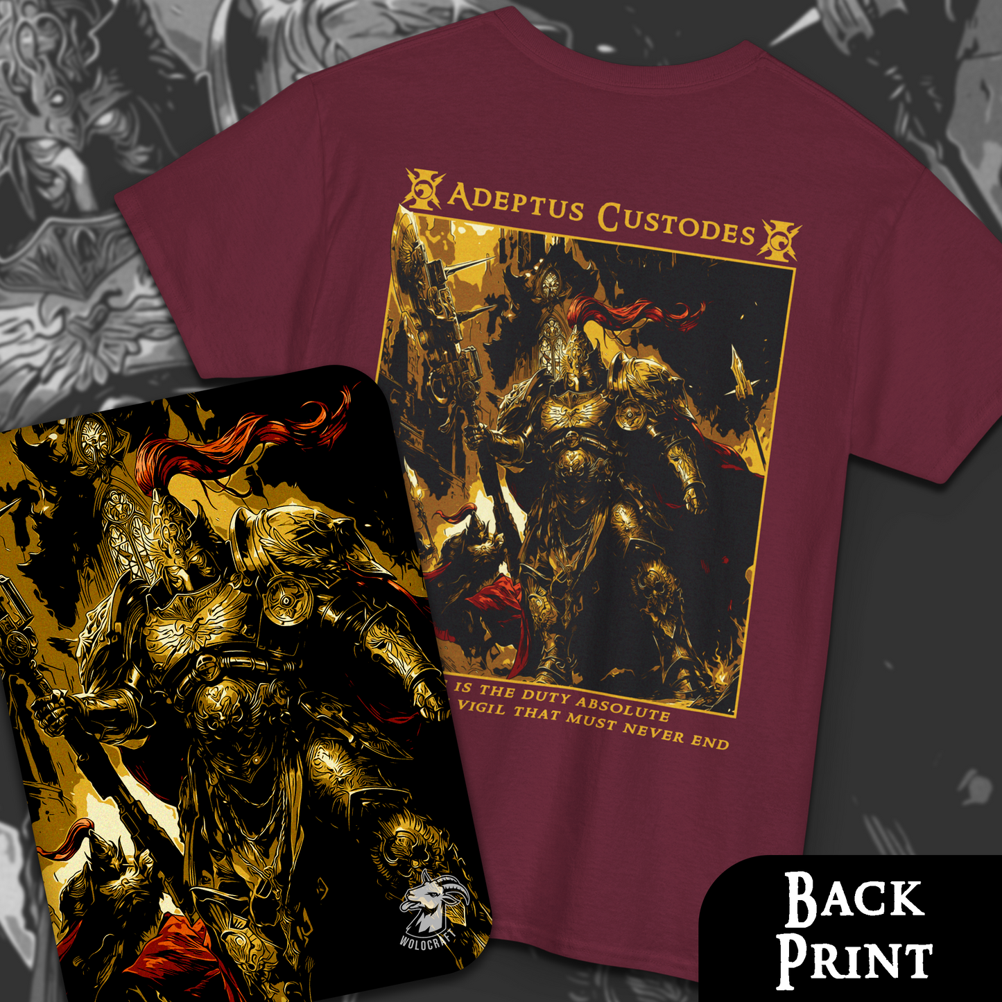 Adeptus Custodes - Warhammer40k | Back Print T-Shirt
