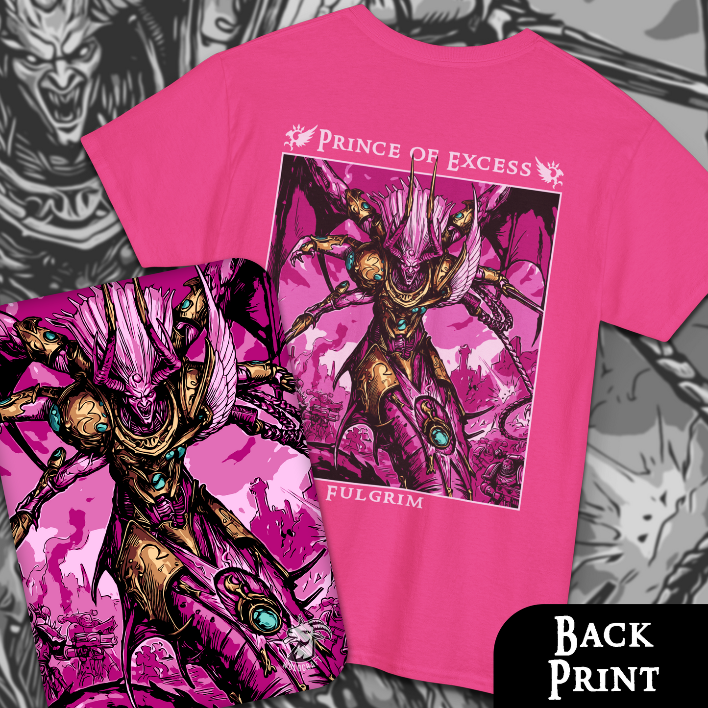 Fulgrim - Prince Of Excess | Back Print T-Shirt