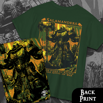 Salamanders - Into The Fires Of Battle | Back Print T-Shirt