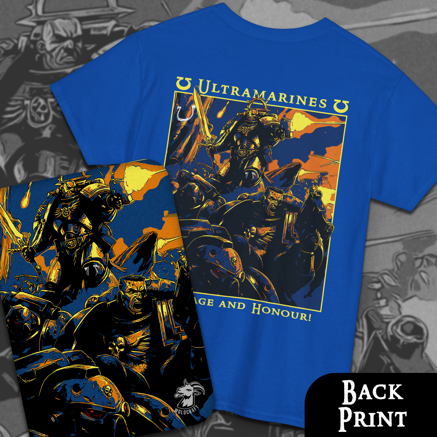 Ultramarines - Courage And Honour | Back Print T-Shirt