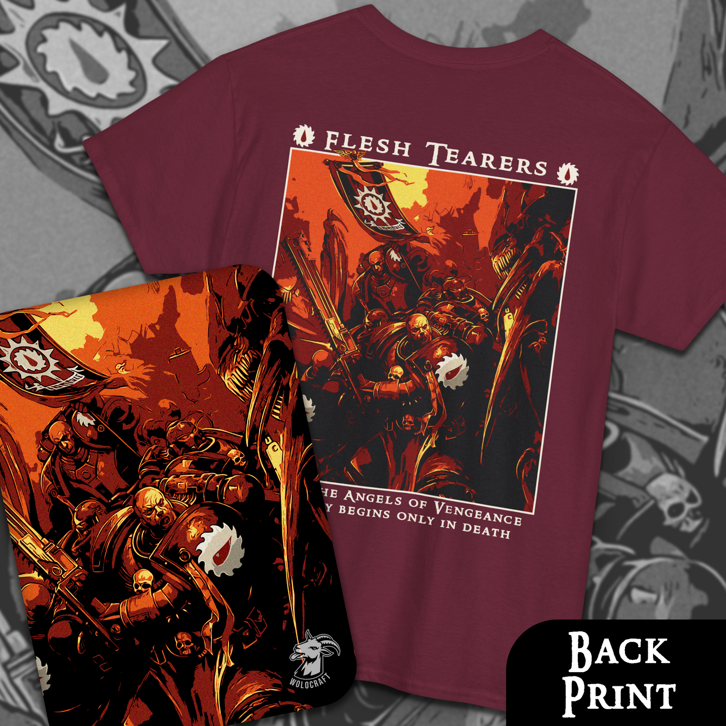 Flesh Tearers - Warhammer 40k | Back Print T-Shirt