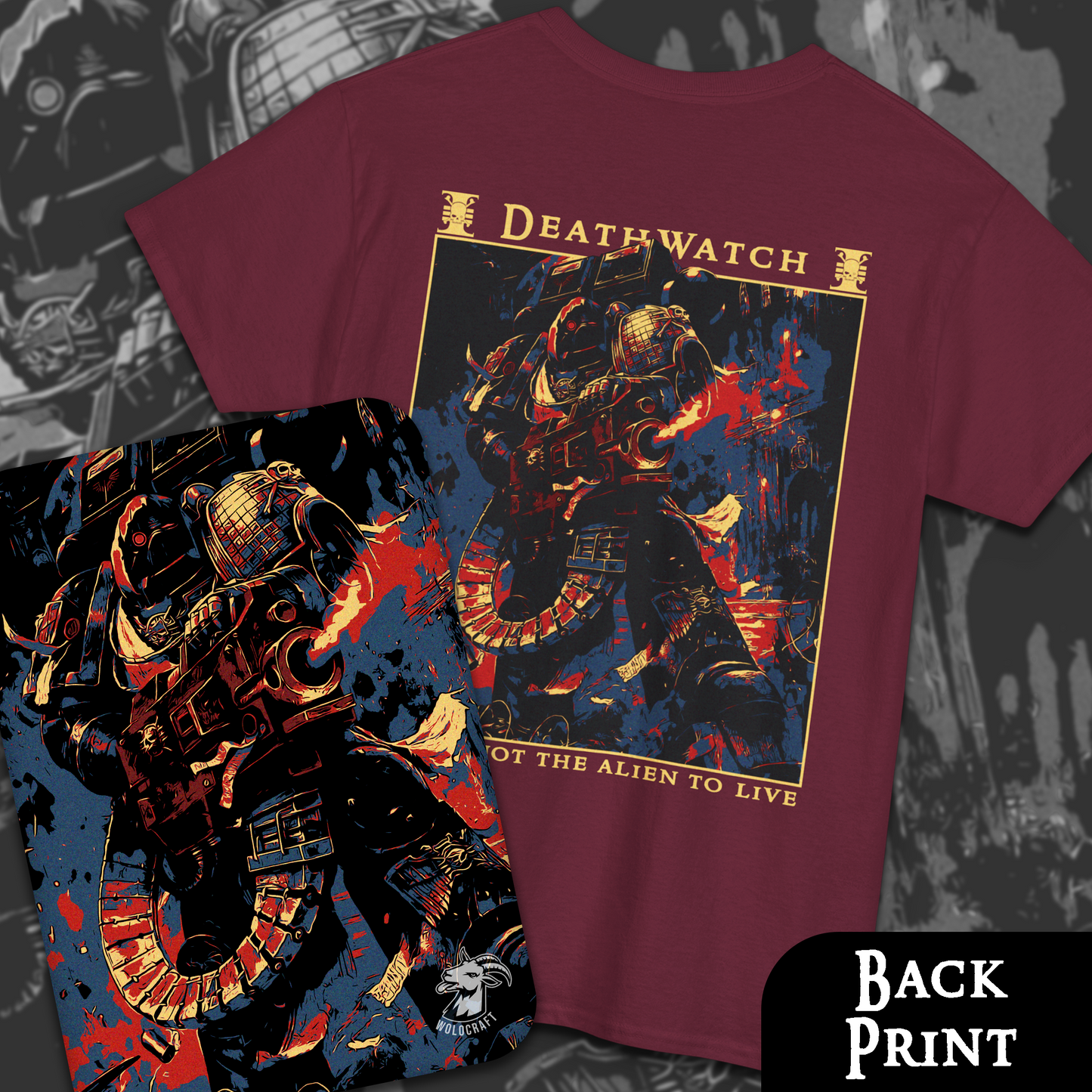 DeathWatch - Warhammer 40k | Back Print T-Shirt