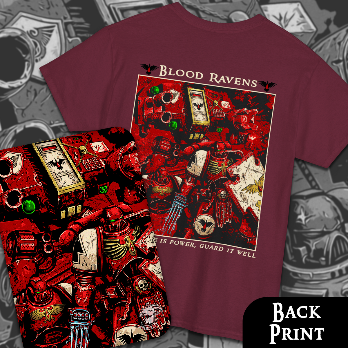 Blood Ravens - Knowledge is Power | Back Print T-Shirt