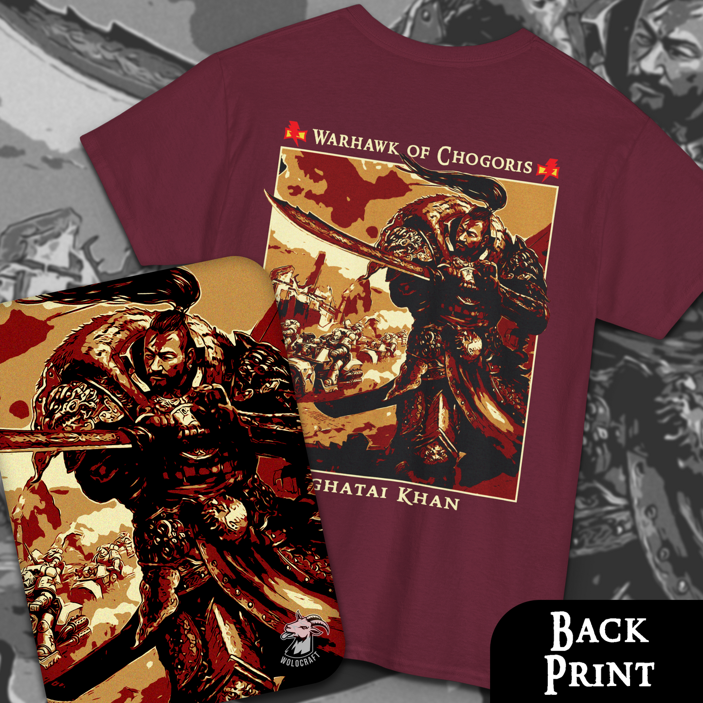 Jaghatai Khan - Warhawk of Chogoris | Back Print T-Shirt