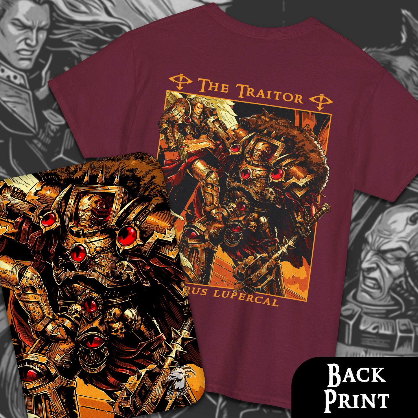 Horus Lupercal - The Traitor | Back Print T-Shirt