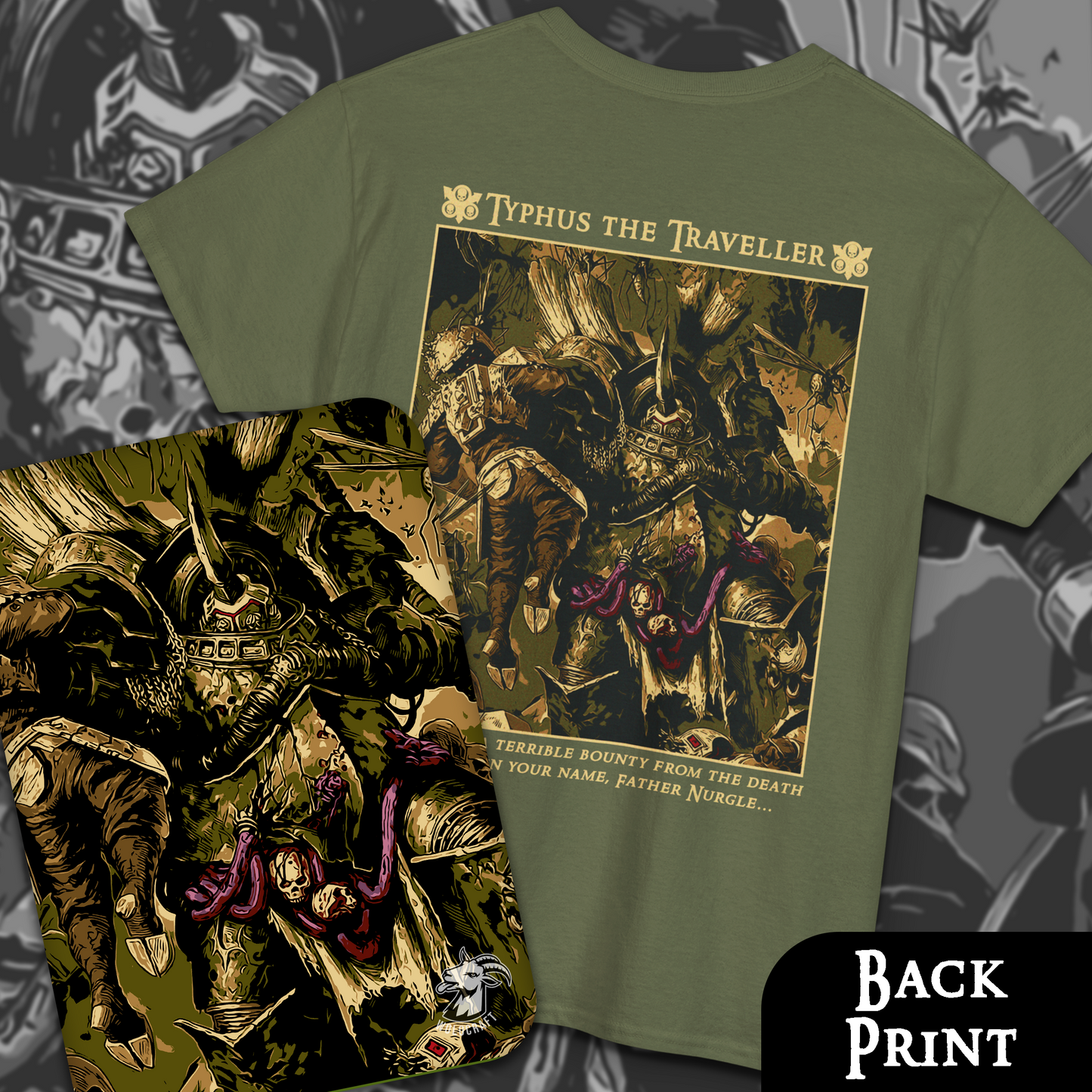 Typhus The Traveller - Death Guard | Back Print T-Shirt